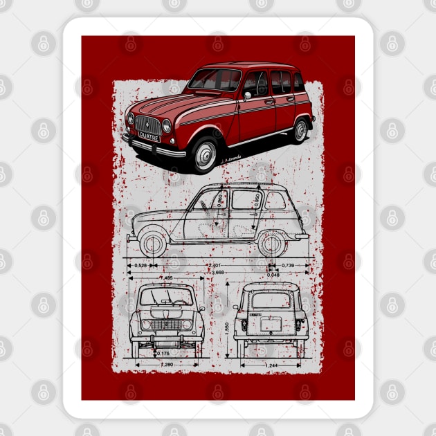 The super cool French classic car Sticker by jaagdesign